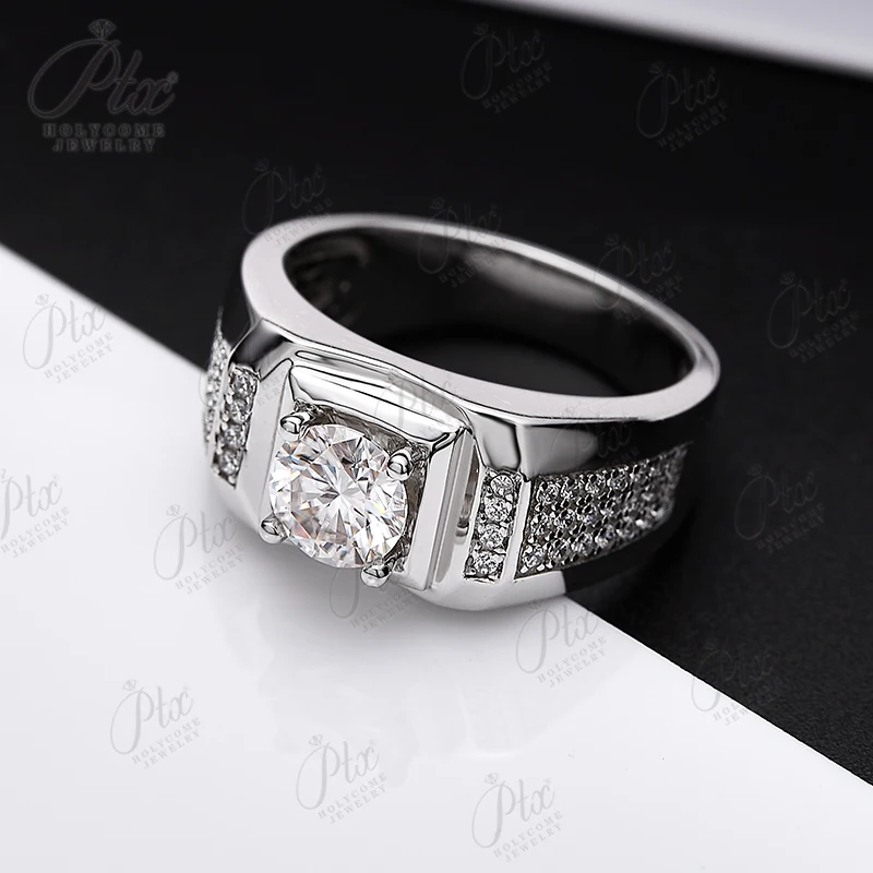 

Hot Selling 1ct Newshe Moissanite With GRA Certificate Weddings Ring For Men Luxury 925 Sterling Silver Elegant Jewelry Charms