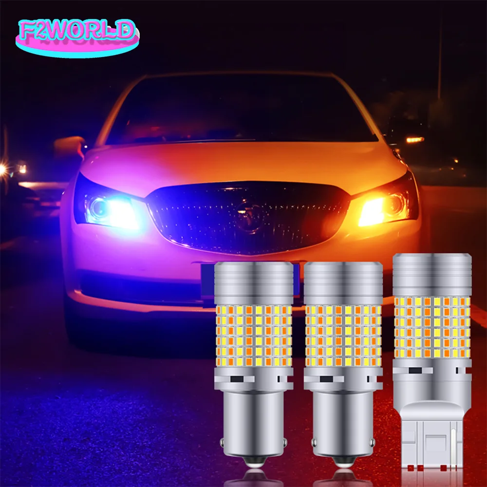 2pcs 1156 BA15S P21W BAU15S PY21W 7440 W21W P21/5W  LED Bulbs 144smd CanBus Lamp Reverse Turn Signal Light Auto Accessries