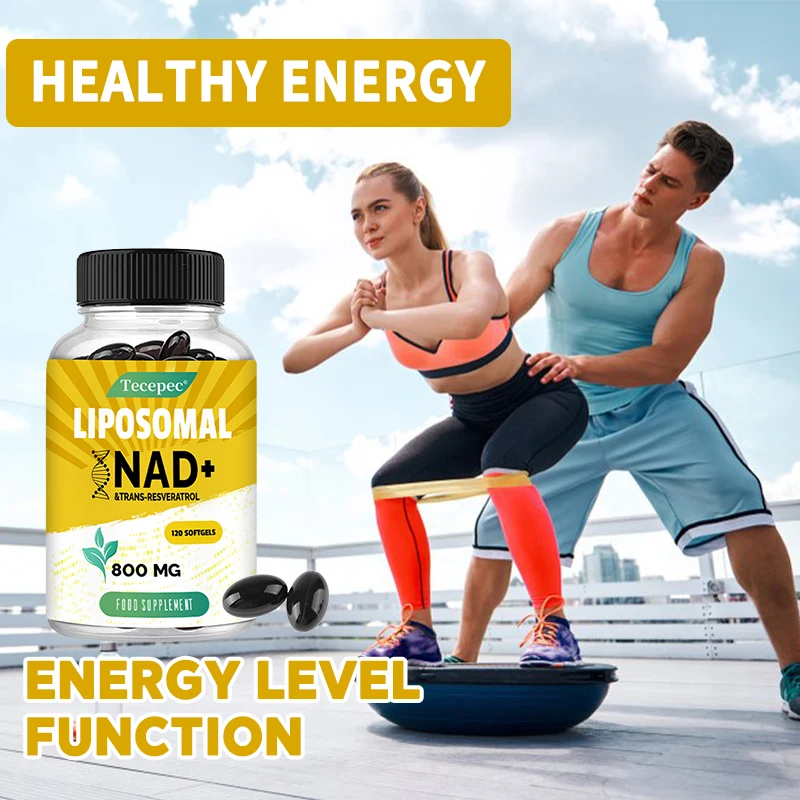 Liposomal NAD+ Trans-Resveratrol 800 mg, Supports Cellular Health and Metabolism, Healthy Energy, Highly Absorbed, 120 Softgels