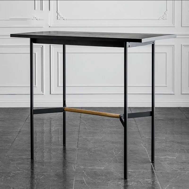 Black wrought iron bar table, industrial style retro high bar table, bar milk tea shop wrought iron high-footed  table