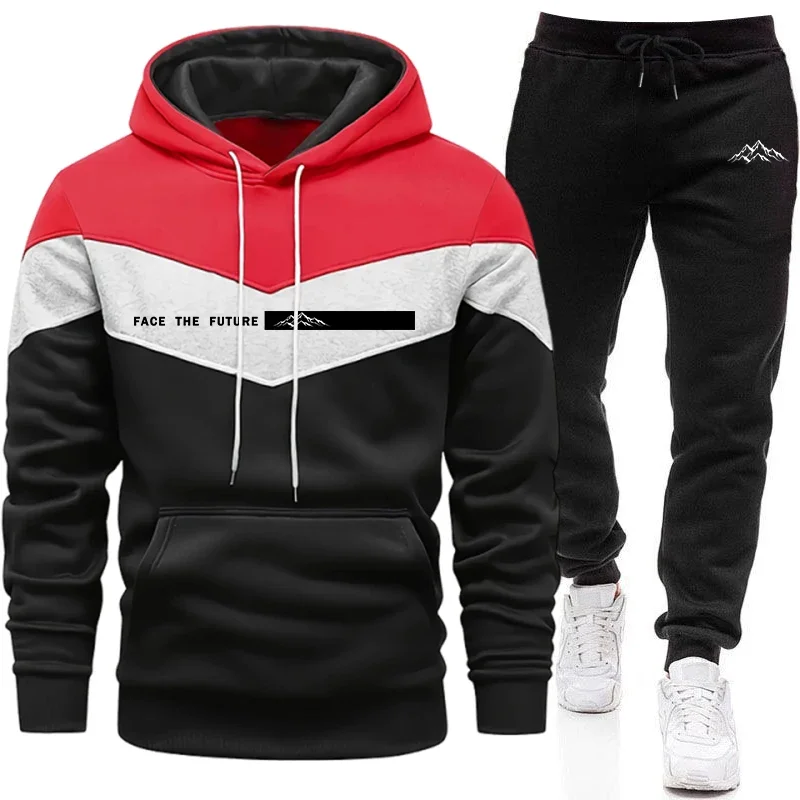 Tracksuit Men's Fashion Casual Hooded Sweatshirt Outdoors Sports Jogging Clothing Autumn Winter Quality Warm Single Hoodie Pants view 3