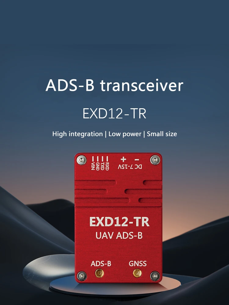 Low Power Unmanned Aerial Vehicle ADS-B in/out Transceiver Transmitting EXD12-TR With High Integration and Small Size