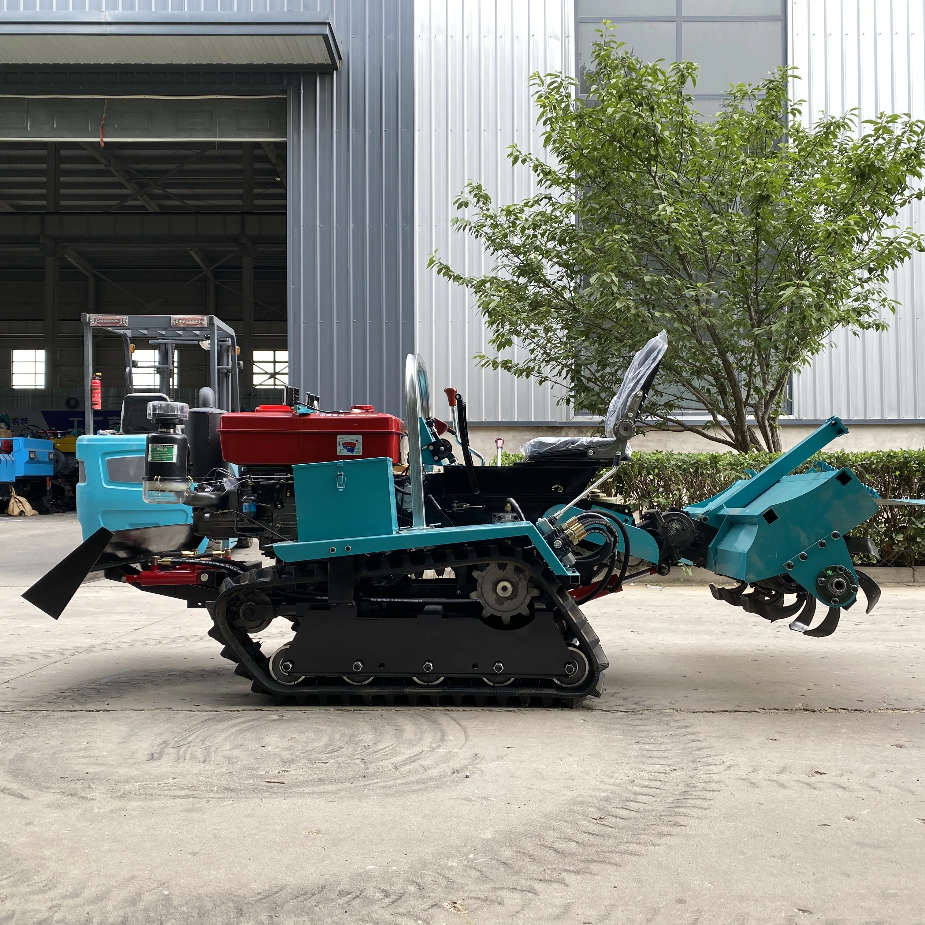 Agricultural Tracked Rotary Tiller with Gearbox and Motor-Mini Rotary Cultivator