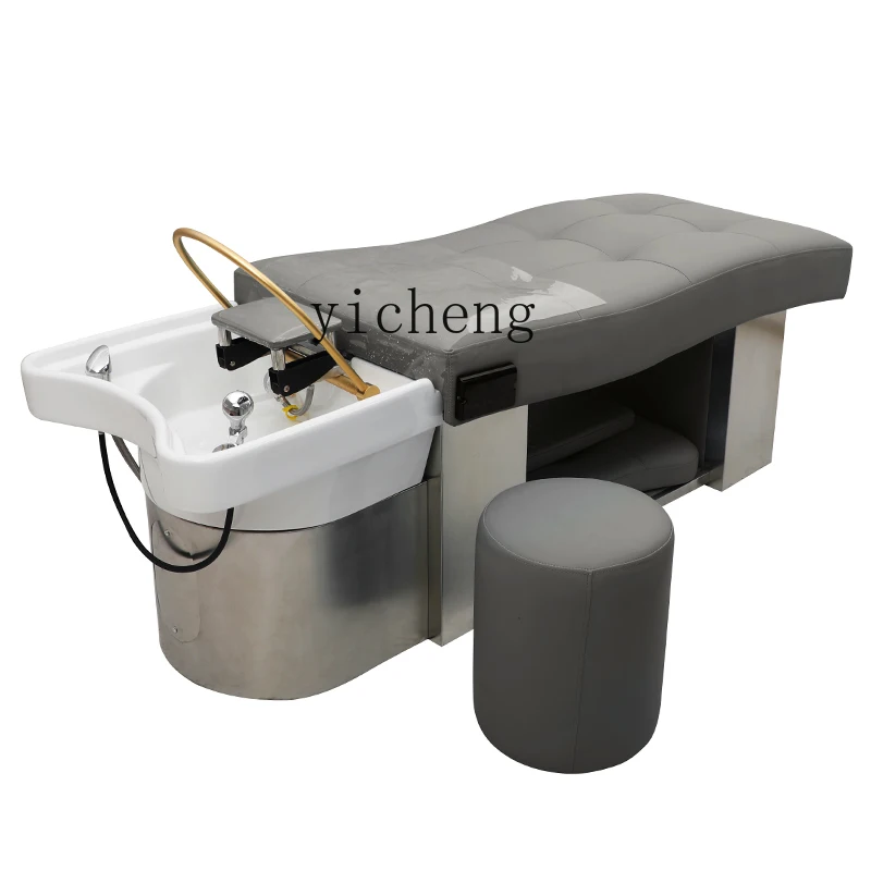 

ZF Barber Shop Fumigation Head Treatment Shampoo Chair Water Circulation Salon Ceramic Basin