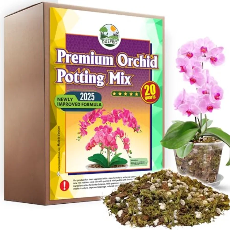 

Upgraded] for Re with Forest Moss, Pine Bark, Perlite and Pumice,,Re Soil, Drainage Indoor Potting, Orchid Pot Not Included, 20