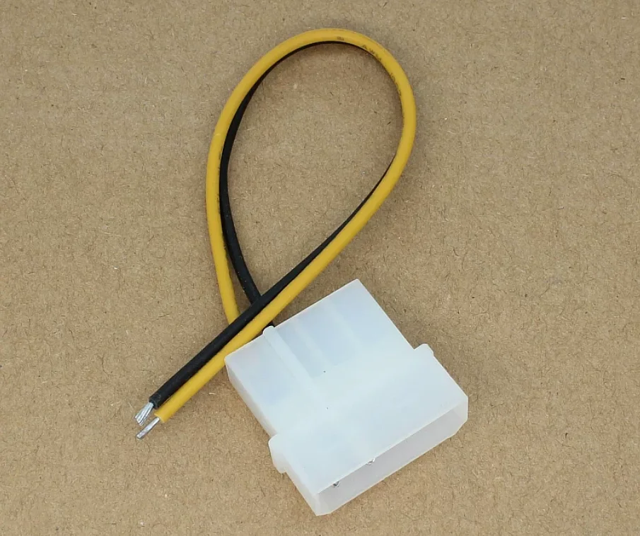 50pcs/lot D-port large 4P interface conversion 2-wire chassis power supply 12V, 3A fan controller power cord 15cm