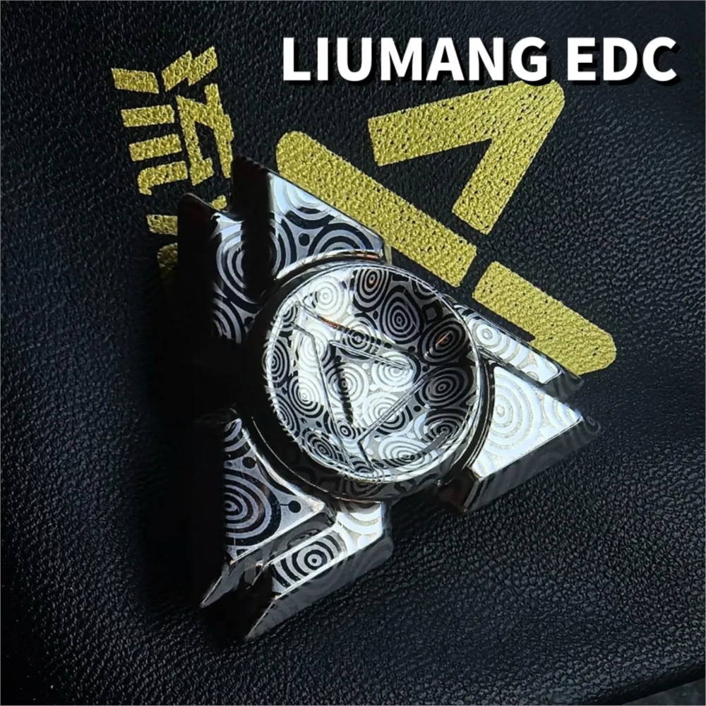 LIUMANG EDC Twin Fidget Spinner Edelstahl Stressabbau Spielzeug Zappelspielzeug Erwachsene Büro Schreibtisch Zubehör Angstlinderung Gadget