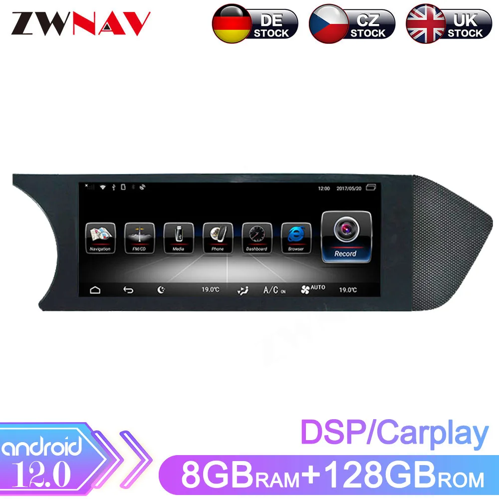 8+128GB Android 12.0 Car Radio Multimedia Player GPS Auto Navigation Head Unit For Mercedes-Benz C C204 2011-2014 DVD Autostereo