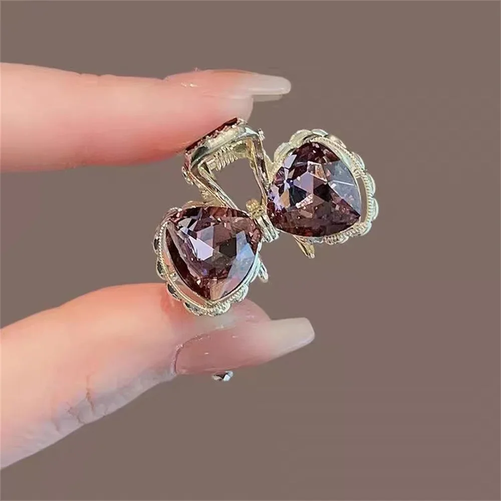 النساء الفتيات Bowknot حجر الراين مخلب شعر صغير موضة مقاطع الشعر الحلو أغطية الرأس الانفجارات إكسسوارات شعر الأميرة #3