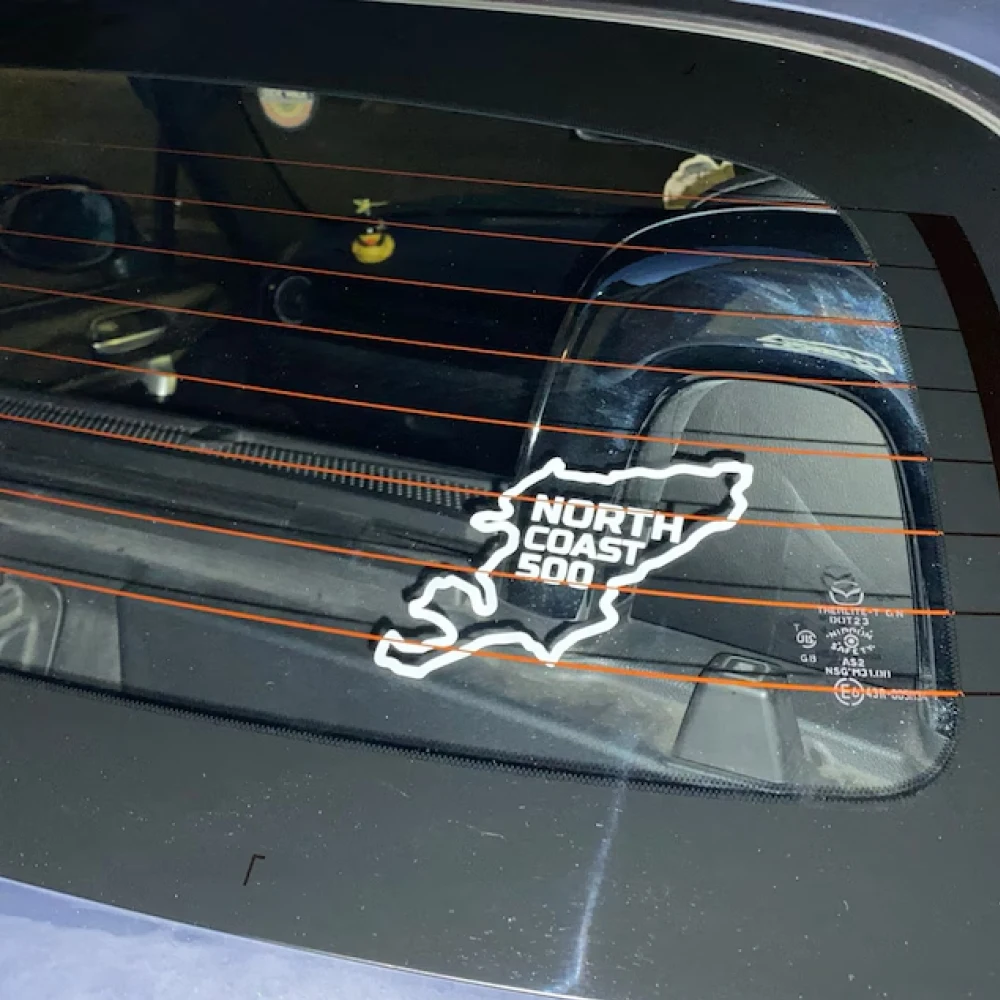 ملصقات سيارات على الساحل الشمالي ، ملصق فينيل ، للنافذة والمصد ، حلادة مضحكة ، nc500