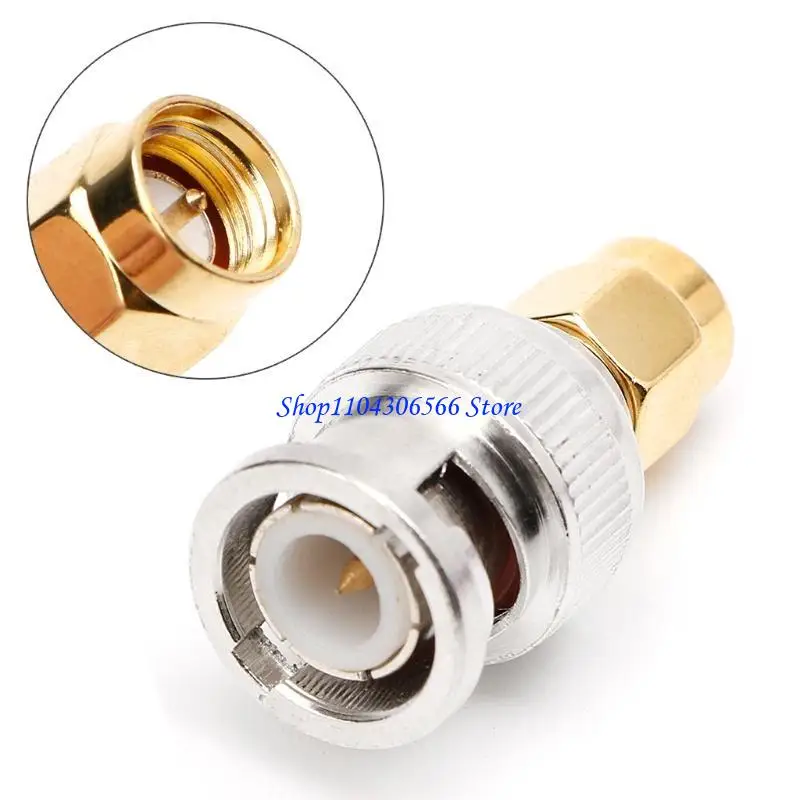 02DD SMA-BNC-JJ RF Coaxial Coax Adapter SMA Male to BNC Male Plug Straight