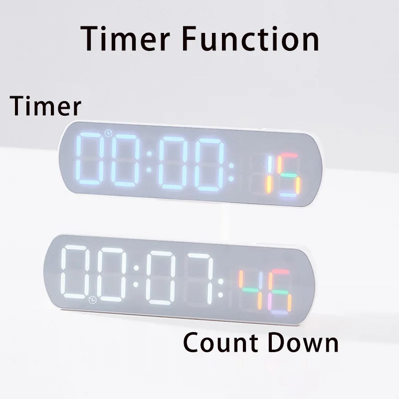 Large Digital Wall Clock USB Powered 9 Inch Temperature Humidity Week Auto Dimmer Table Clock Electronic LED Alarm Clock 12/24H