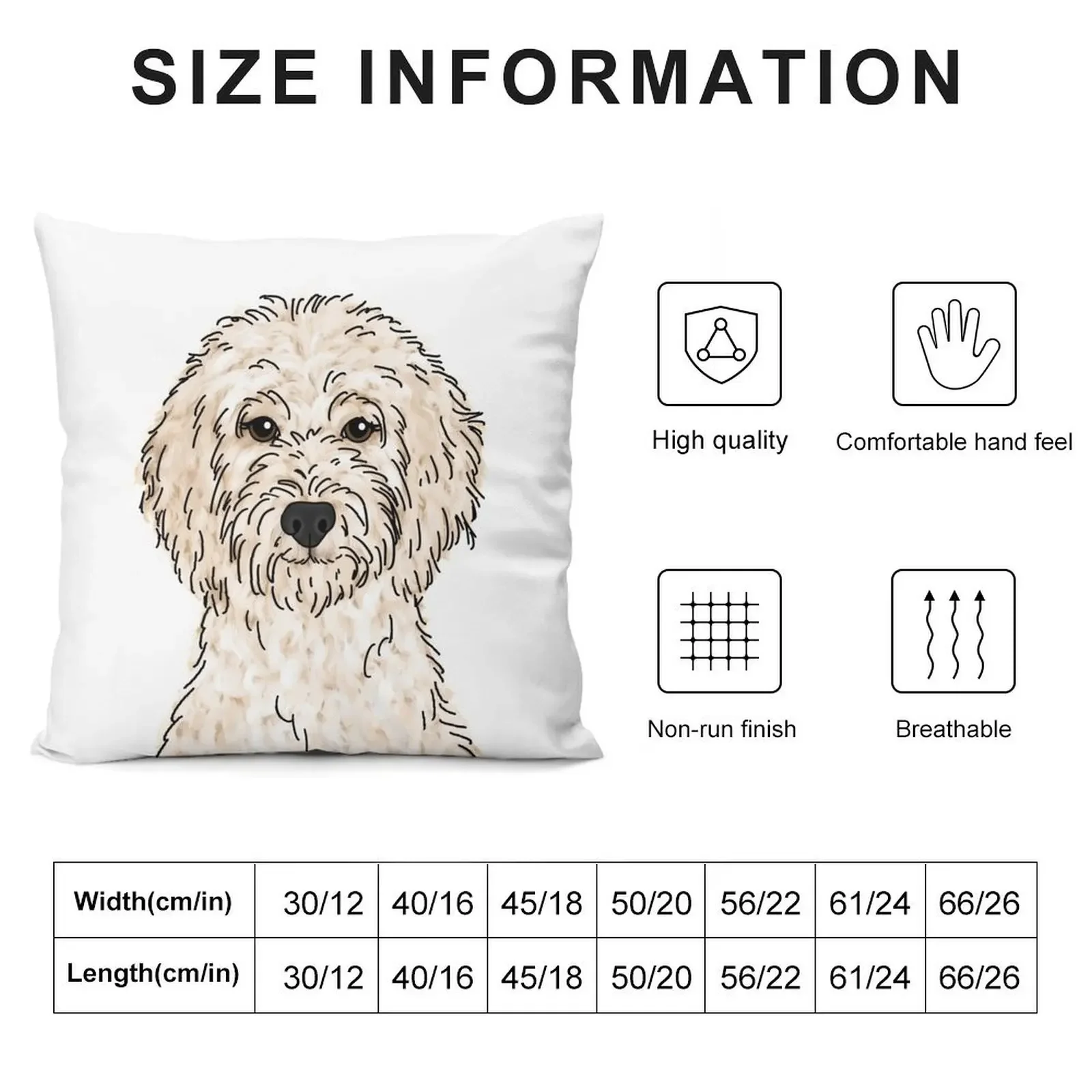 Cream Goldendoodle Throw Pillow Throw Pillow Covers Luxury Pillow Case pillowcase