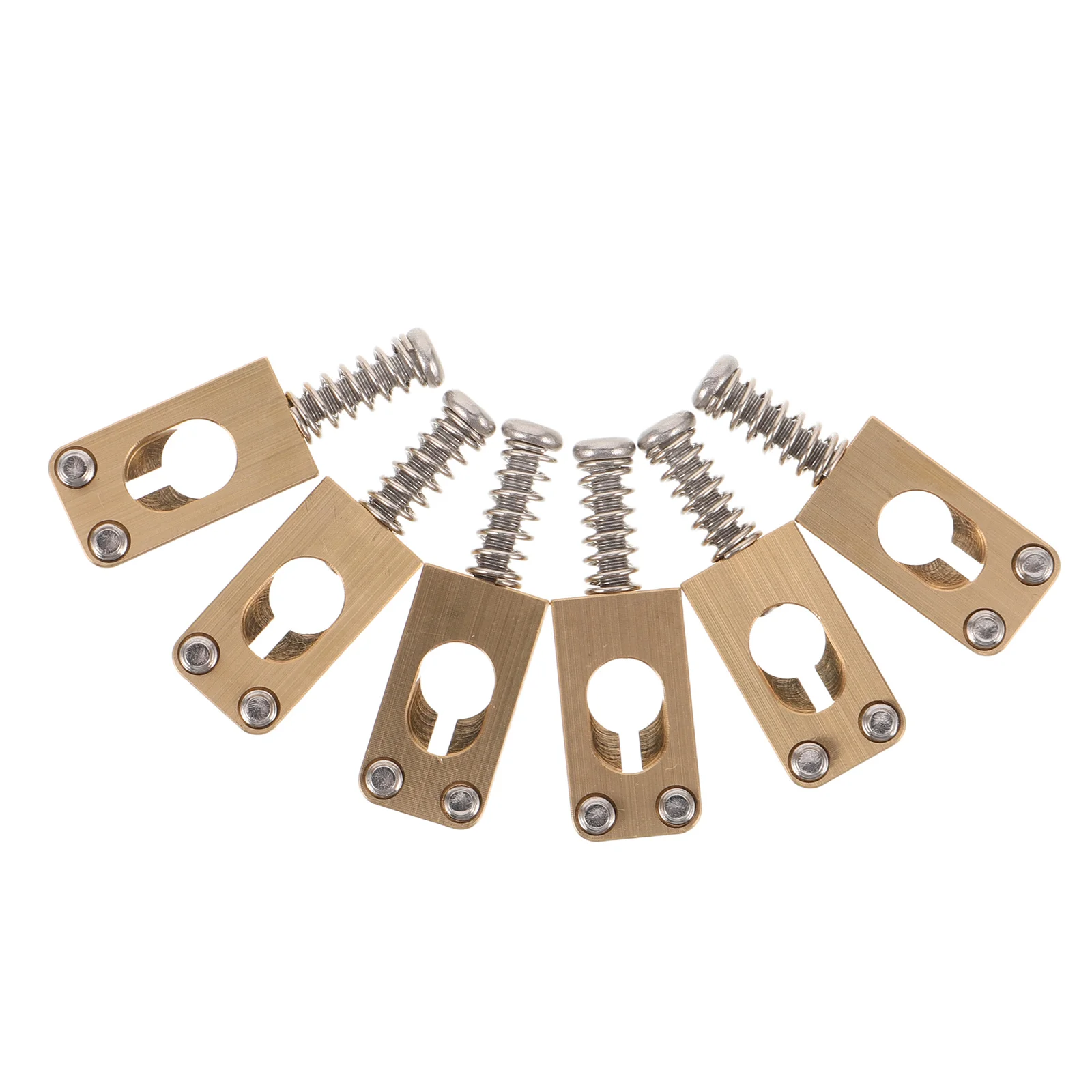 

6Pcs Electric Guitar Brass Saddles Fixed Bridge Round Hole Design Replacement for Stable String Retention and Enhanced Tone