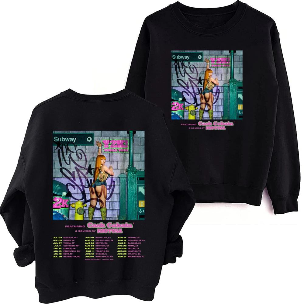 Ice Spice 2024 Tour Sweatshirt Harajuku Hip Hop Round Neck Long Sleeve Oversized Hoodie