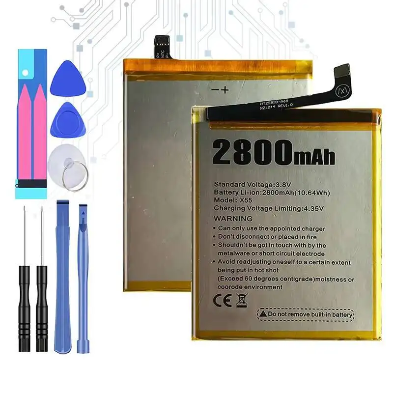 

Mobile Phone Battery 2800Mah For Doogee X55 Long-Lasting Performance