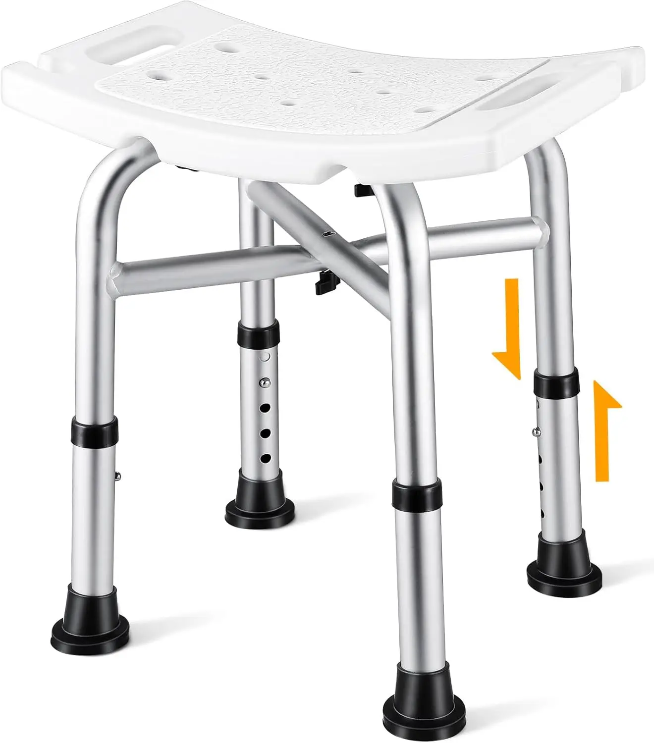 

Adjustable Heavy-Duty Shower Chair, 500lb Capacity, Quick Assembly, 5 Height Levels for Adults and Seniors