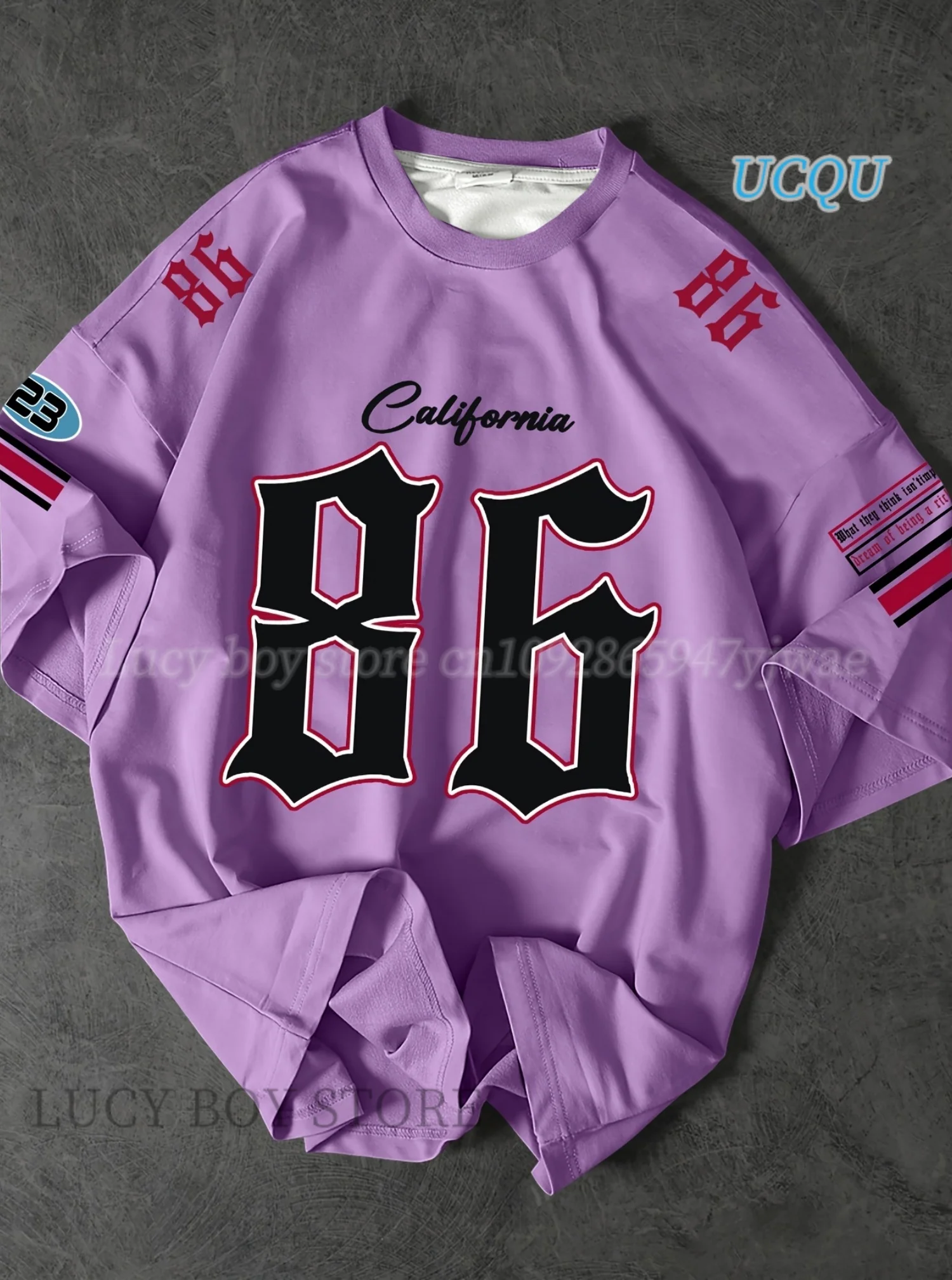 Sportwear Jersey  Men California 86 Printed Short Sleeve T Shirt Man O Neck Racing Football Tee Vintage Casual Tops Men Clothes image 2