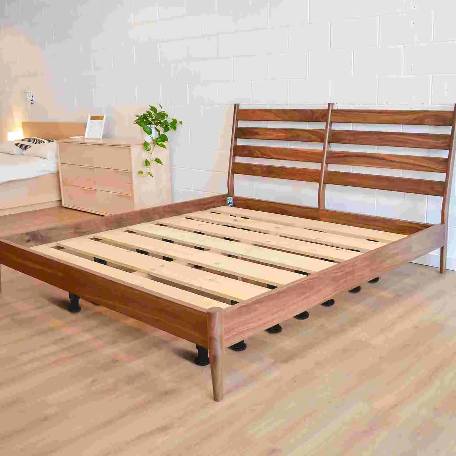 2 Pcs Bed Support Frame Furniture Legs Bedframe for Replacement Wooden Adjustable Base Plastic Steel Stabilizer Parts