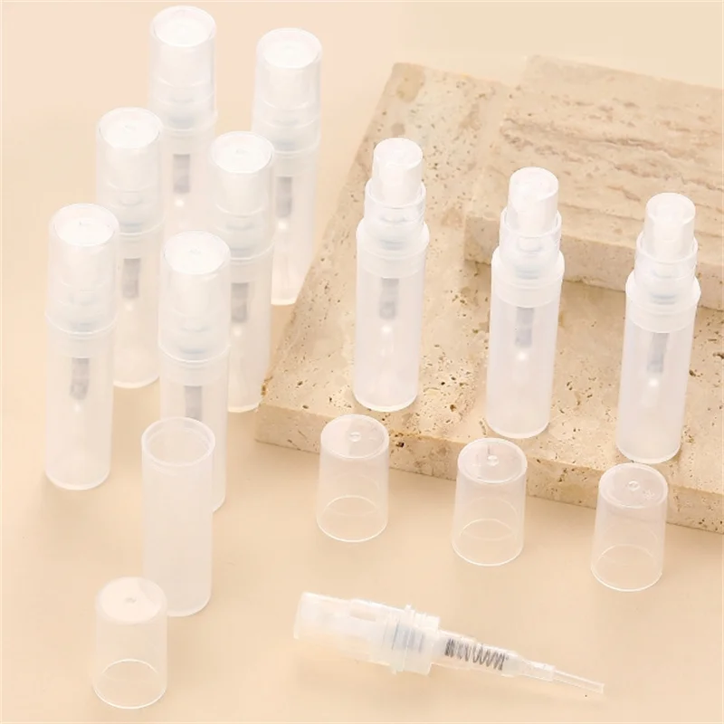 100/200 Stuks 2 Ml 3 Ml 5 Ml Doorzichtige Plastic Parfumflesje Verstuiver Draagbare Lotion Spray fles Mini Monster Reageerbuis Dunne Huisdier Flesjes