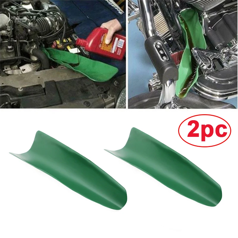 2PC Flexible Draining Tool Foldable Car Funnel Oil Guide Plate Motorcycle Truck Auto Engine Oil Gasoline Filling Tools Accessori