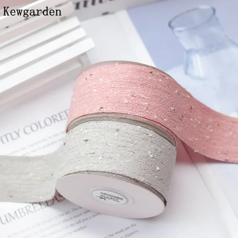 Kewgarden 1 "1-1/2" 15 25 38 мм хлопково-льняная лента в горошек лента ручной работы DIY бант для волос корсаж аксессуары швейная лента 10 ярдов