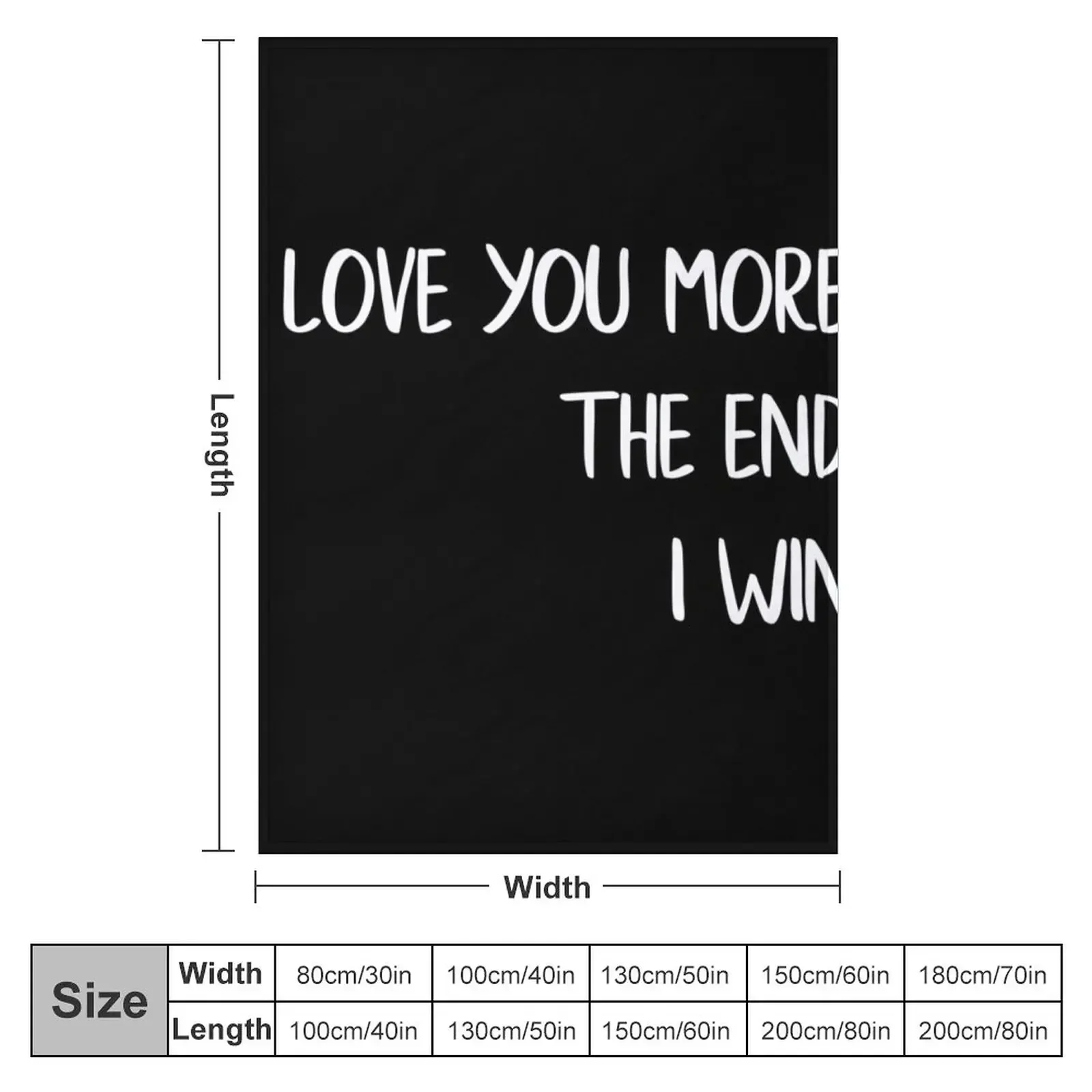 I Love You More The End I Win Love Quote Throw Blanket Custom blankets and throws Blankets