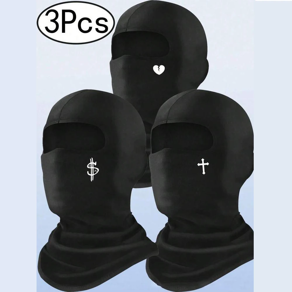 Musion Balaclava-Mützen-Set, Gesichtsmaske, atmungsaktiv, original bedruckt, schweißabsorbierend, Sonnenschutz, Reitmütze, Reiten, Wandern, Motorradfahren