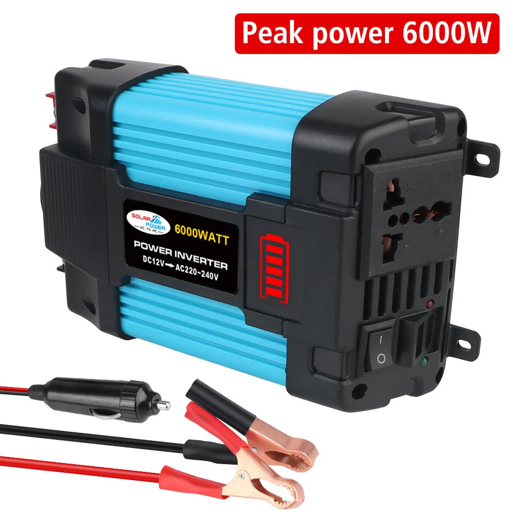 Universal DC 12v To 220V Peak power 6000W Car Invertor Vehicle-mounted Household Converter 500W Power inverter