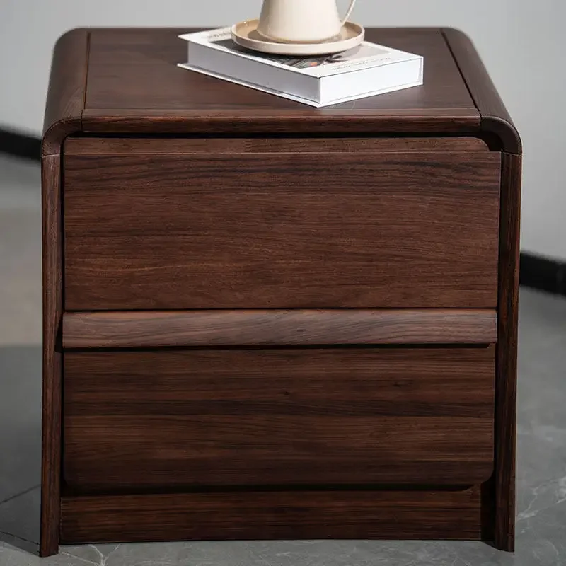 Chinese black walnut solid wood bedside table modern light luxury bedroom locker storage simple bunk bedside cabinet
