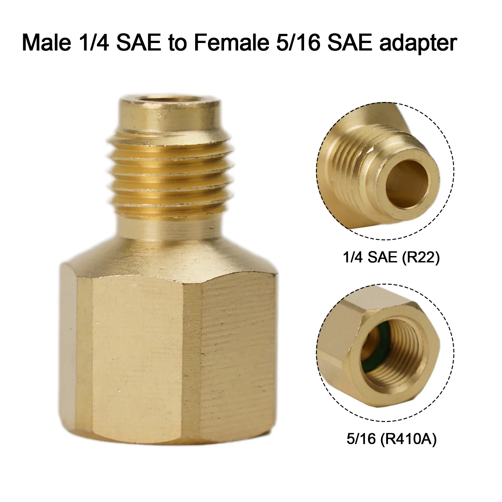 R134A R12 Car Conditioner Adapter Quick Coupling 1/4 SAE To 5/16 SAE Adapter High Quality Brass Car  Fuel Injector