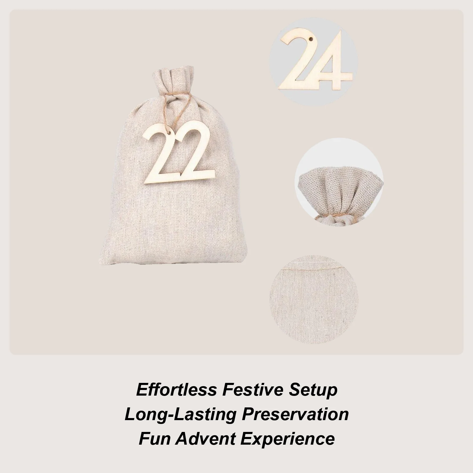 

Сумка для конфет, Адвент, 24-дневный праздничный календарь обратного отсчета с цифрами, сумки для лакомств, сувениры для рождественской вечеринки для взрослых, детей, любителей семьи