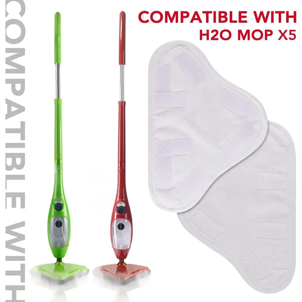 12-teiliges Mikrofaser-Dampfmopp-Pad, Ersatz, kompatibel mit H2O H20 Mop X5 Dampf-Dampfreinern, waschbar und wiederverwendbar –