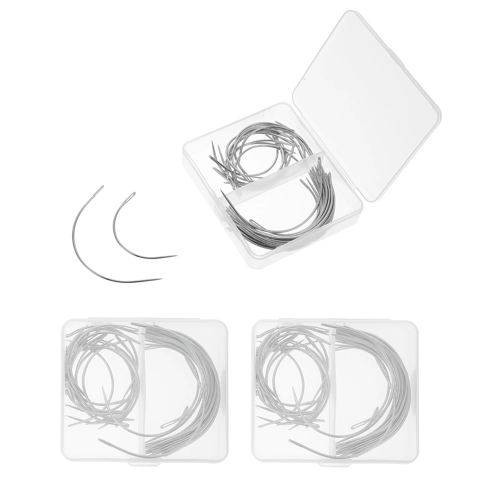 

40 pcs Curved Sewing Needles C Type Weaving Upholstery Arc Metal Looper Hand Embroidery Craft Repair Knitting
