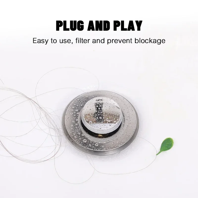 Washbasin Stainless Steel Floor Drain Filter Plug Anti Odor Pop-Up Bounce Core Basin Stopper Hair Catcher Shower Sink Strainer