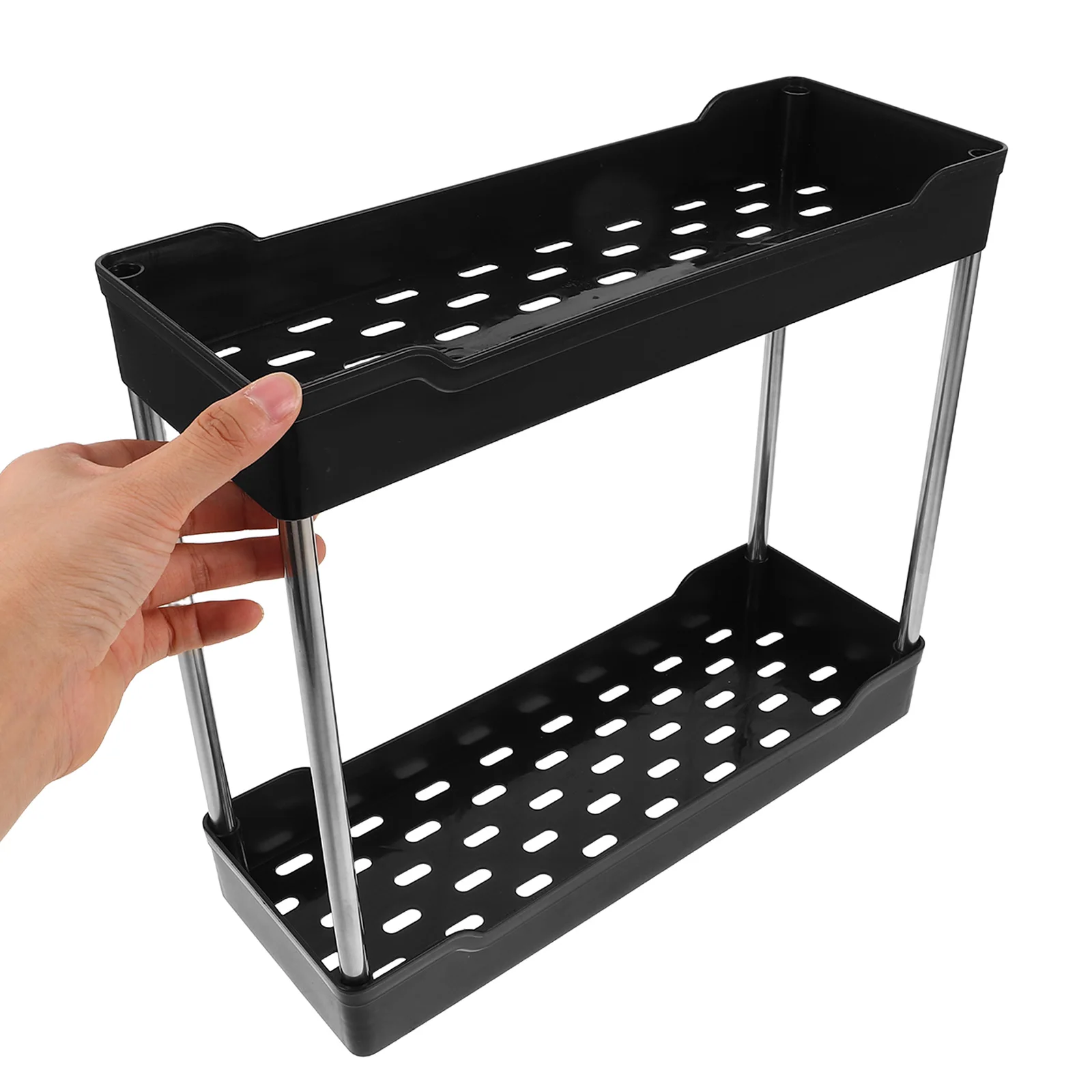 

2-Tier Kitchen Countertop Shelf 13.68X11.71X4.91In Space Saving Storage Organizer For Spice Rack Jar Bottle Bathroom Vanity