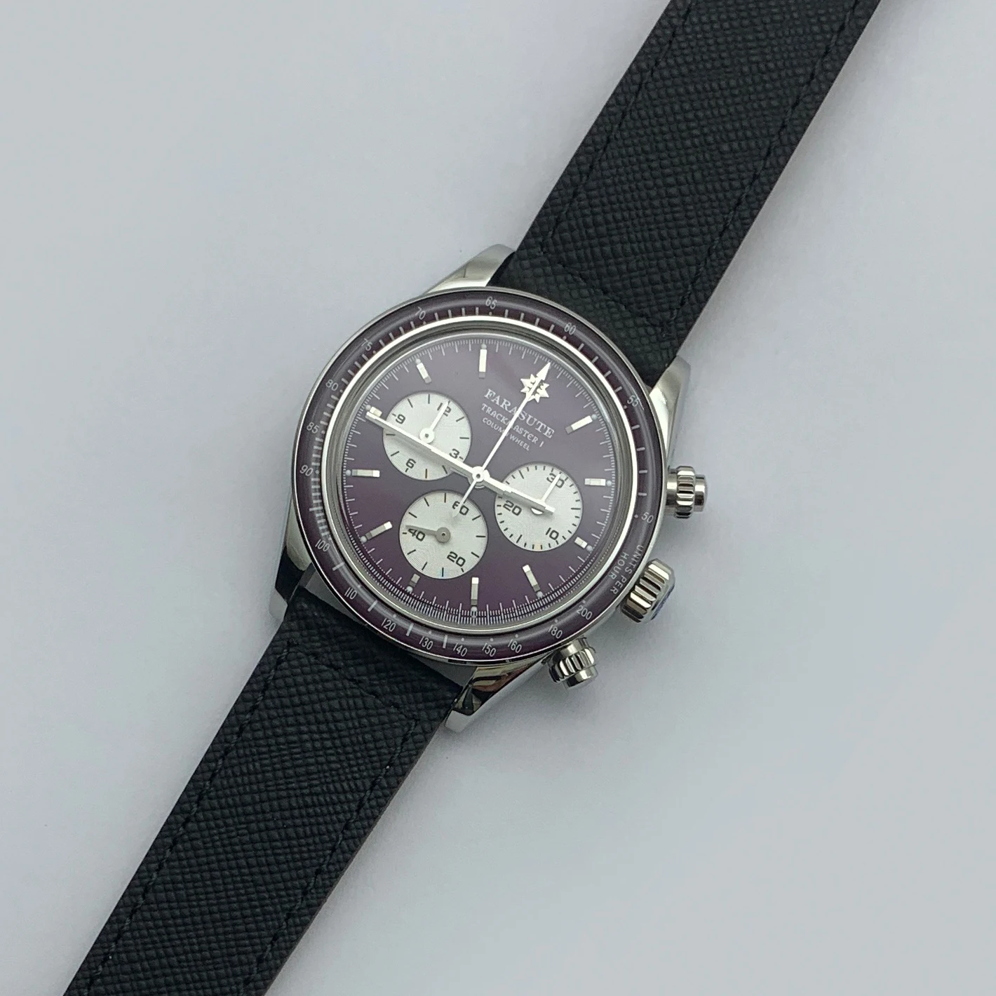 FARASUTE Herren-Automatikuhr, 39 mm, Chronograph, mechanische Armbanduhr, Saphir-Lünette, 5 ATM, Dandong 4130 Mov, Dreifachfenster