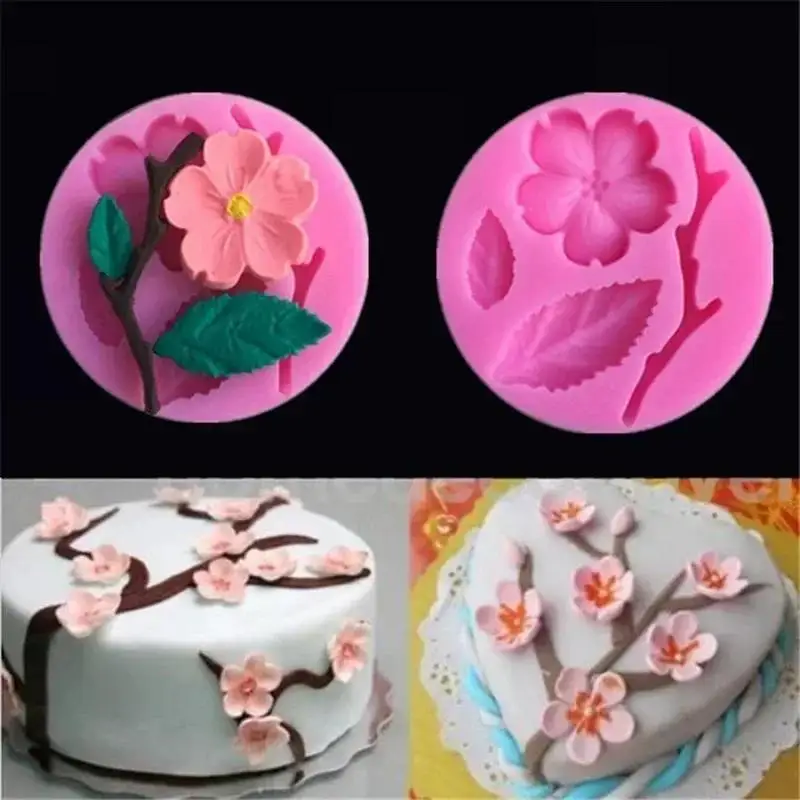 2026 Peach Blossom Cherry Blossom Assembled Silicone Mold Aromatherapy Plaster DIY Epoxy Baking Mold Cake Decoration