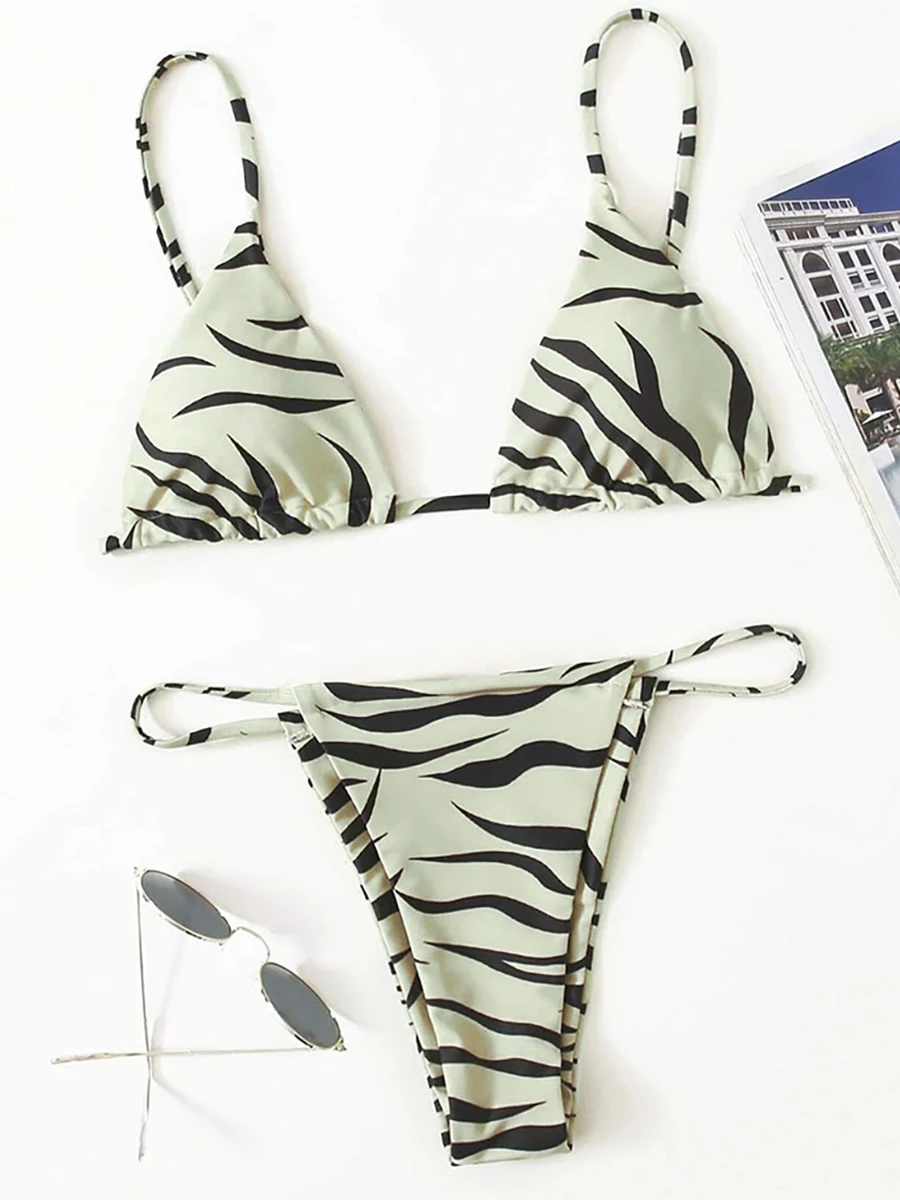 Seksowne Bikini Zebra 2023 kobiety kostium kąpielowy damski stroje kąpielowe kobiety Mini stringi Bikini zestawy letnie stroje plażowe pływanie dla