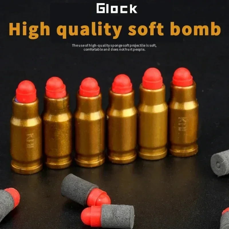 2026 M1911 Arma de juguete de bala para niños al aire libre Glock Rock Soft Bullet Gun Toy Estuche de lanzamiento