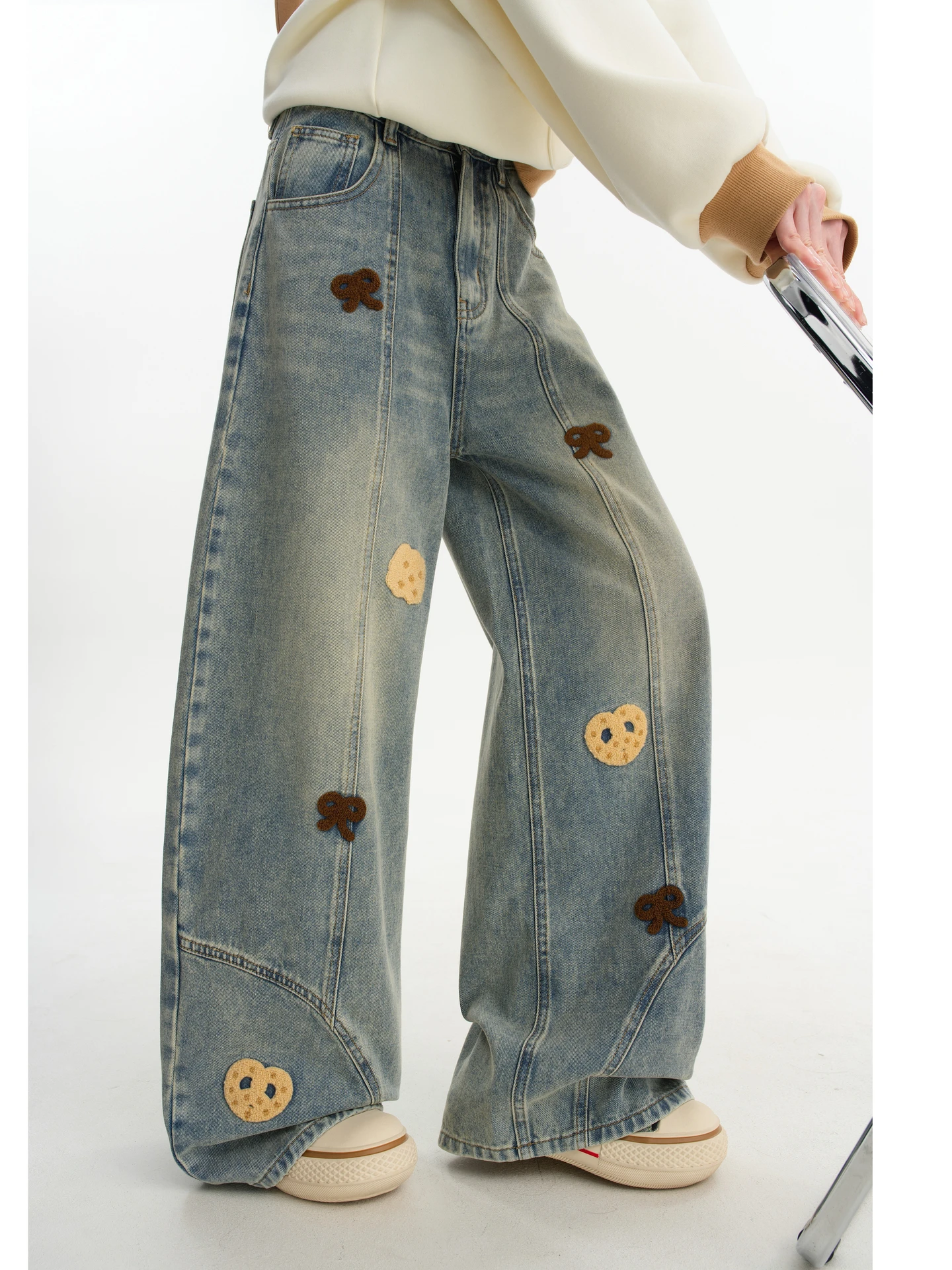 High Waist Wide Leg Denim Jeans Women's Small Size 2026 Autumn New Straight Leg Pants Washed Vintage Long Trousers