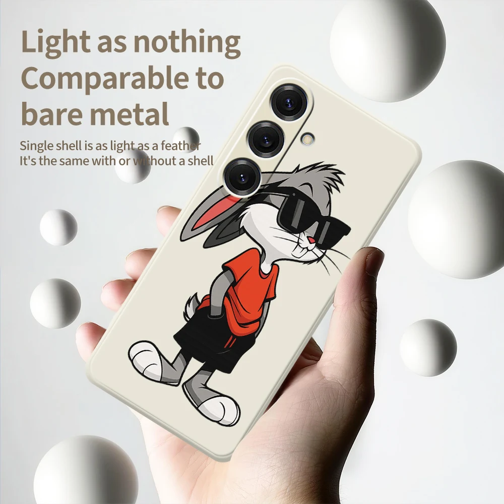 삼성 갤럭시 S25 S24 S23 S22 S21 S20 울트라 플러스 S20FE S21FE S23FE S24 FE S10 플러스용 멋진 토끼 폰 케이스 소프트 커버