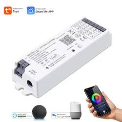 5 in 1 WiFi LED Controller DC12V-24V Tuya Smart Alexa Google Home RGBCCT RGBW CCT Single Color RGB LED Strip Light Switch