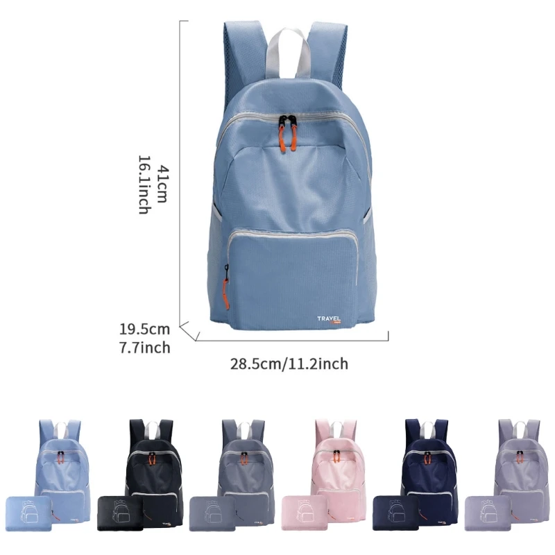 กระเป๋าเป้สะพายหลังน้ำหนักเบา Daypack แบบพับได้แบบพกพาสำหรับการเดินทางและกีฬากลางแจ้ง