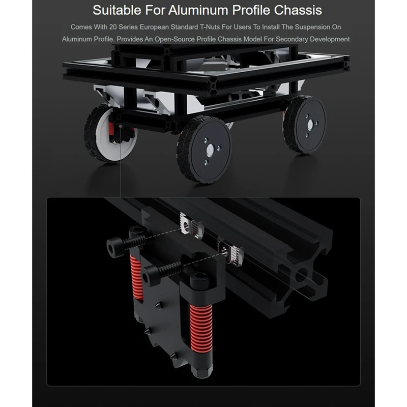 All-Metal Compact UGV Suspension (B) High-Strength Spring, 3KG Load Capacity, Suitable For DDSM210 & DDSM400 Hub Motor