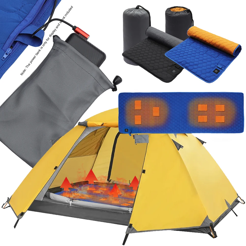 

198x62CM USB Heating Sleeping Mat 7 Heating Zones Adjustable Temperature Electric Heated Pad for Outdoor Camping Tent Mat