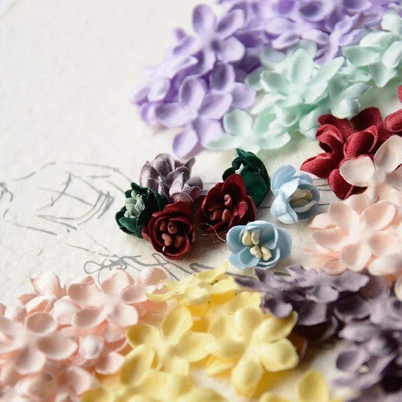 3D Satin Embossed Petals for Wedding Dress, Handmade Flower Materials, Hair Accessories, Diameter 2.3cm, RS3055