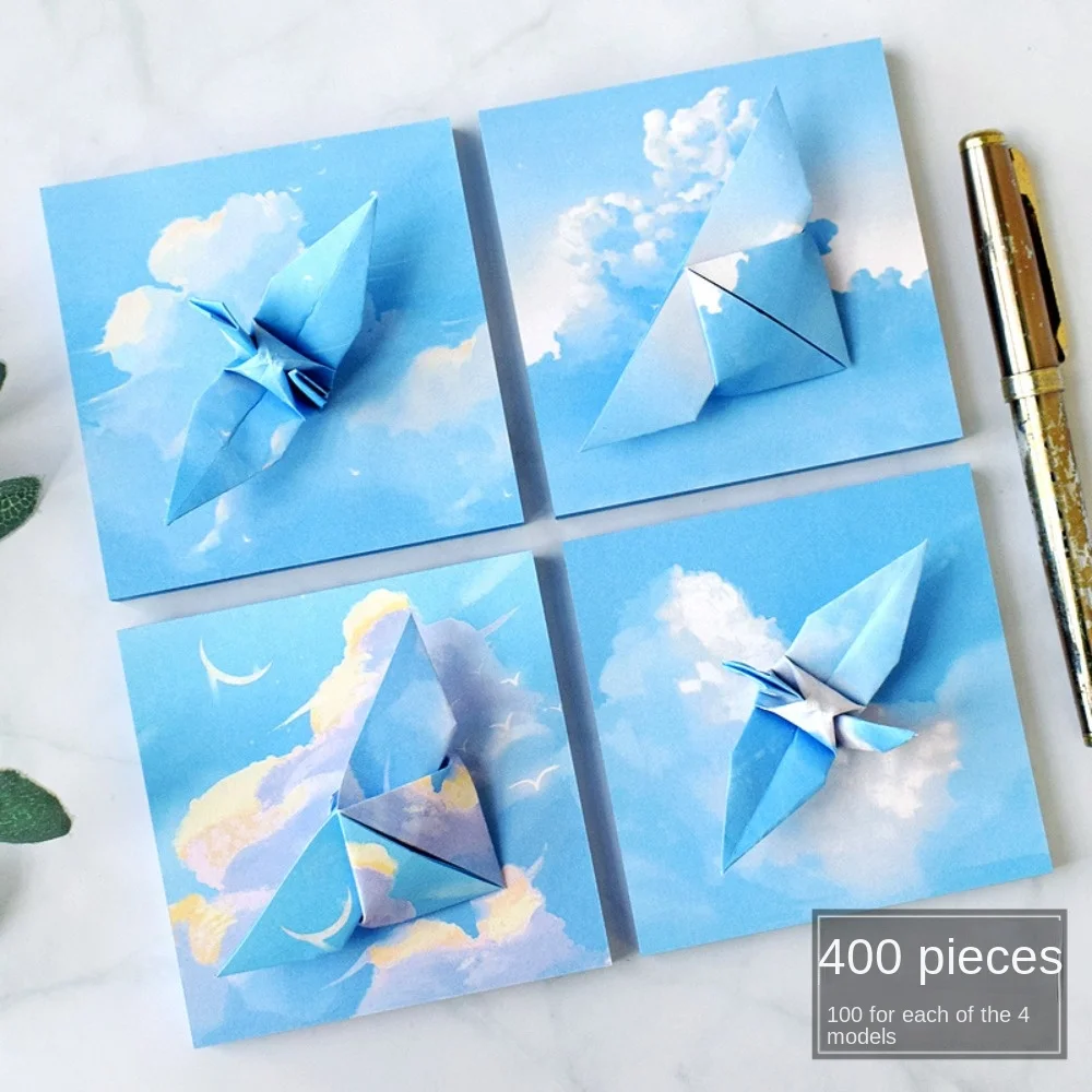 400 قطعة من المواد الفنية المرصعة بالنجوم من ورق اوريغامي مصنوع يدويًا لسكرابوكينغ ورق مطوي ملون قابل للطي جالاكسي