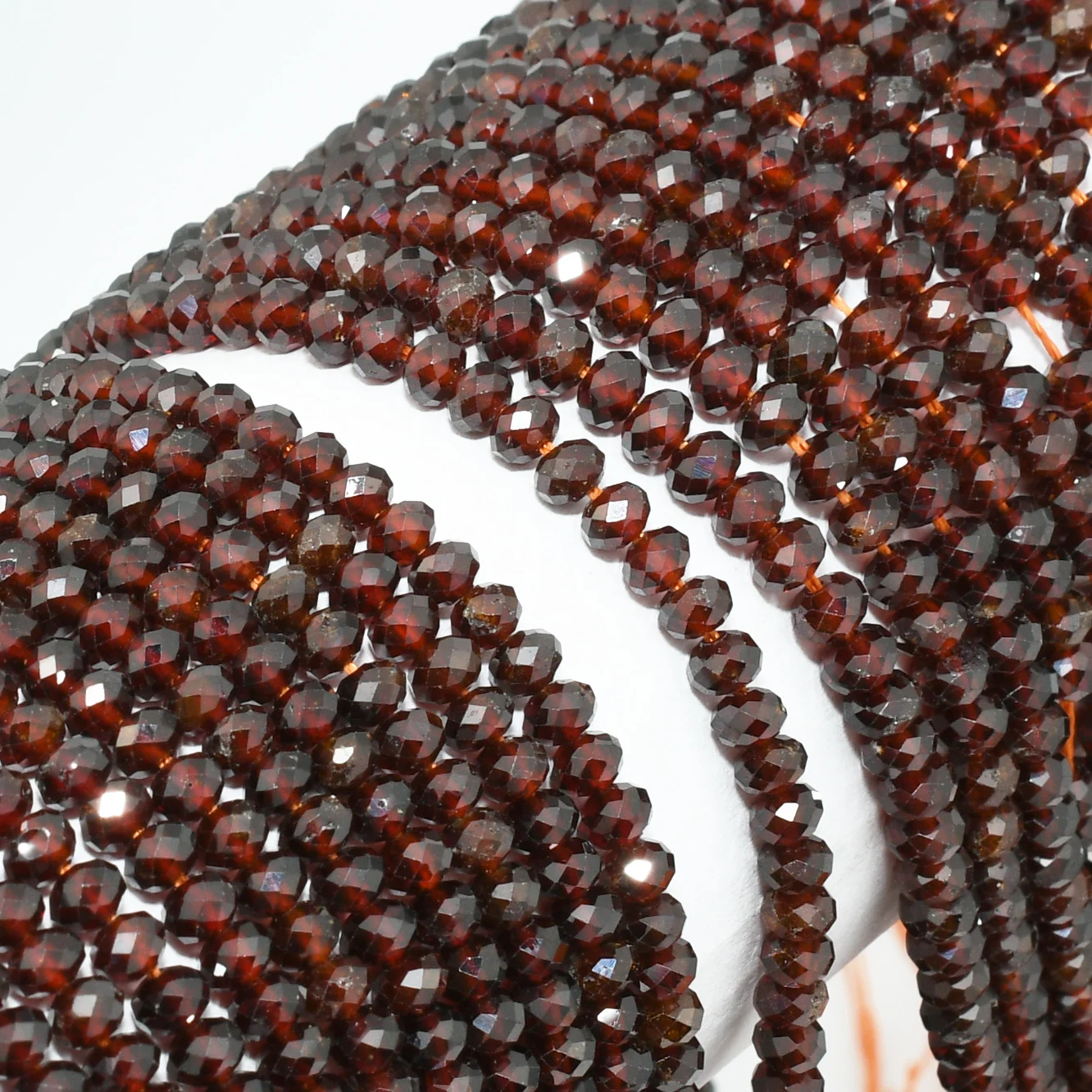 Natural Dark Malaya Garnet Faceted Rondelle Beads 4.3mm/4.6mm, Thickness About 3mm, With Defect