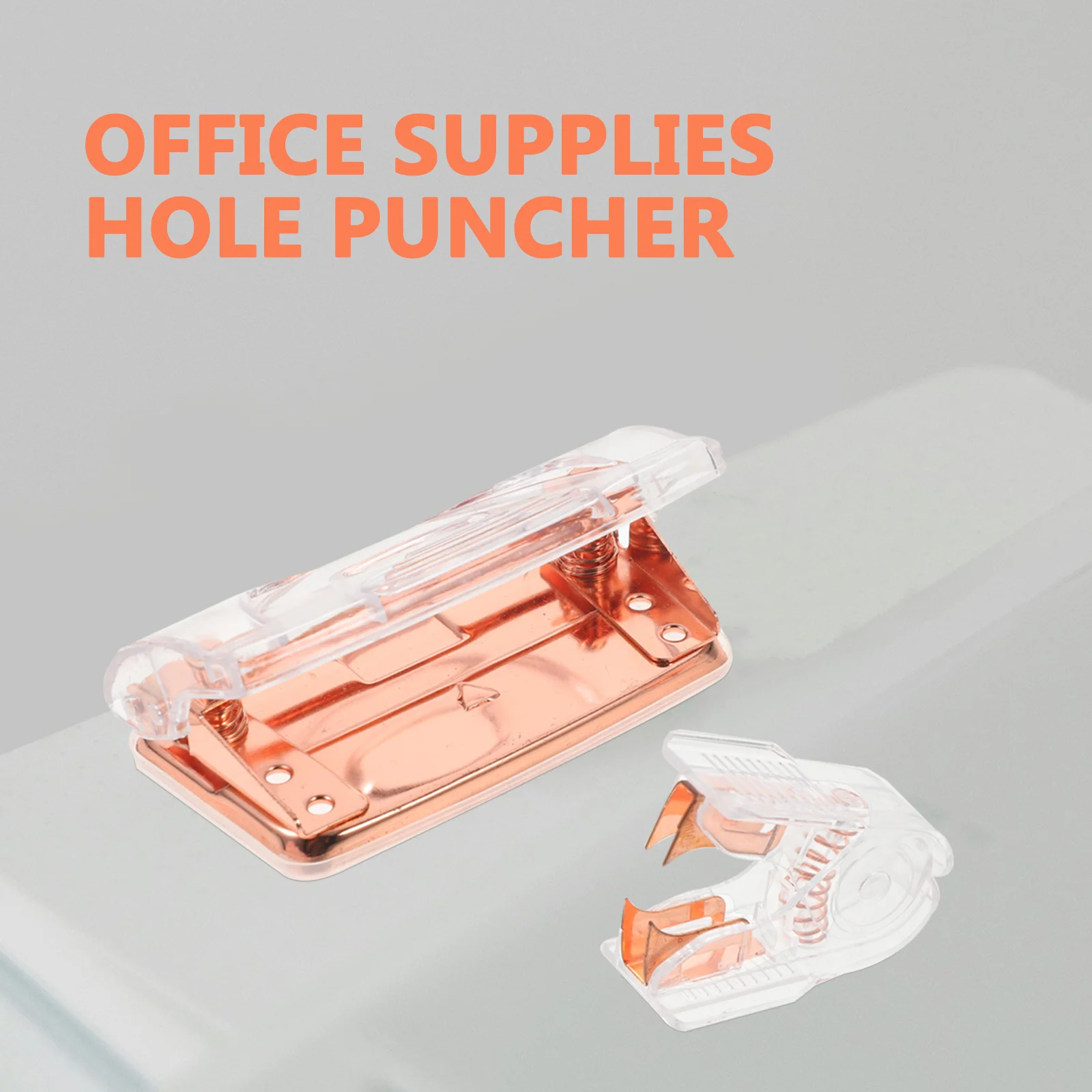 1Set Two Hole Punch Stapler Set Transparent Design Office Supplies Heavy Duty Paper Puncher Staple Remover Efficient Tool